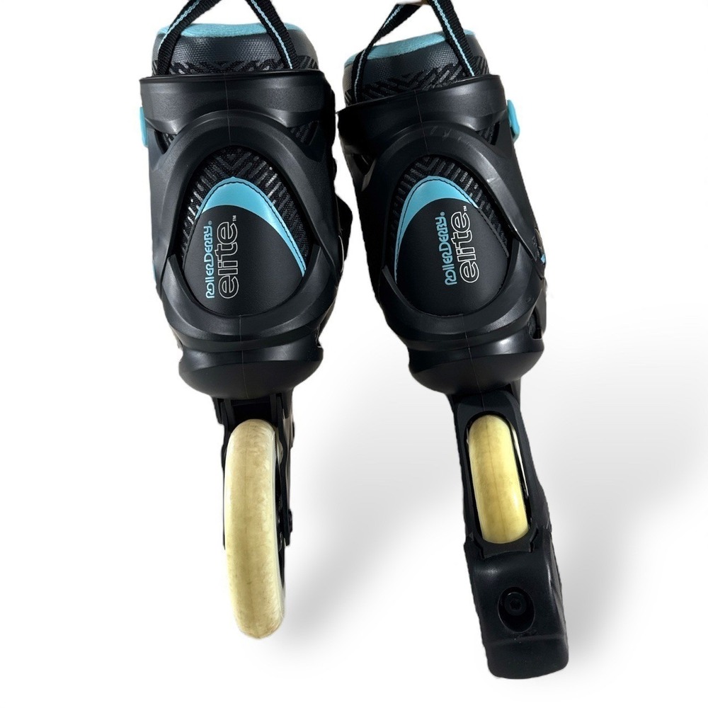 Roller Derby Elite Delta 110 Black Teal Adult‎ Inline Skates Size 10 USA EUC - Picture 10 of 12